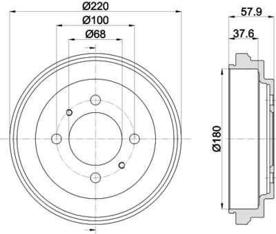 8DT355301481 HELLA Тормозной барабан