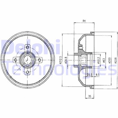 BF293 DELPHI Тормозной барабан