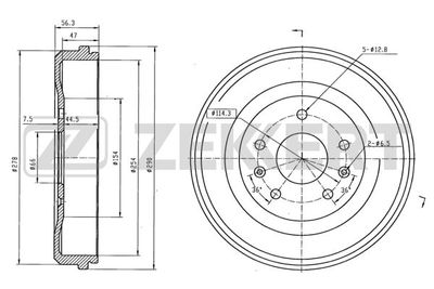 BS6113 ZEKKERT Тормозной барабан