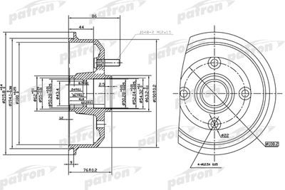 PDR1059 PATRON Тормозной барабан