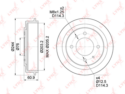 BM1071 LYNXauto Тормозной барабан