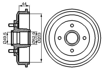 0986477102 BOSCH Тормозной барабан