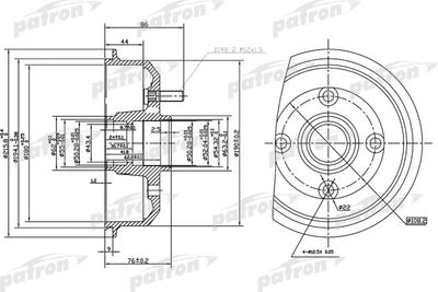 PDR1529 PATRON Тормозной барабан