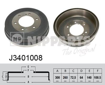 J3401008 NIPPARTS Тормозной барабан