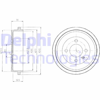 BF410 DELPHI Тормозной барабан