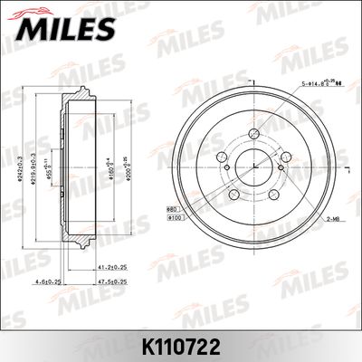 K110722 MILES Тормозной барабан