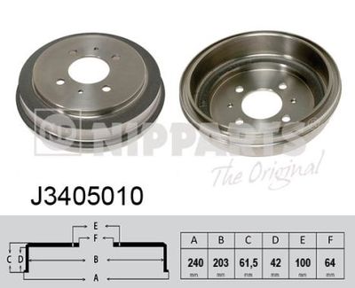 J3405010 NIPPARTS Тормозной барабан