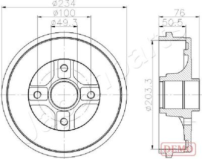 TA0710C JAPANPARTS Тормозной барабан