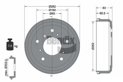 BDM1002 BENDIX Braking Тормозной барабан