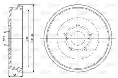 237063 VALEO Тормозной барабан