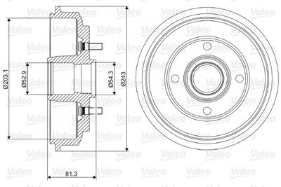 237088 VALEO Тормозной барабан