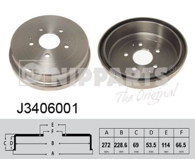 J3406001 NIPPARTS Тормозной барабан