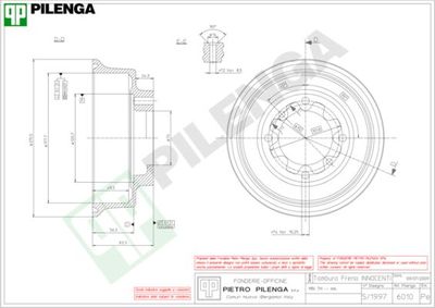 6010 PILENGA Тормозной барабан