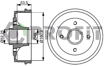 50200075 PROFIT Тормозной барабан