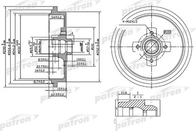 PDR1192 PATRON Тормозной барабан