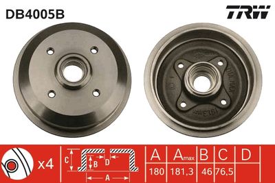 DB4005B TRW Тормозной барабан