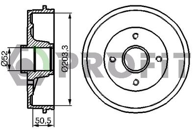 50200076 PROFIT Тормозной барабан