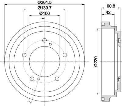 8DT355301951 HELLA Тормозной барабан