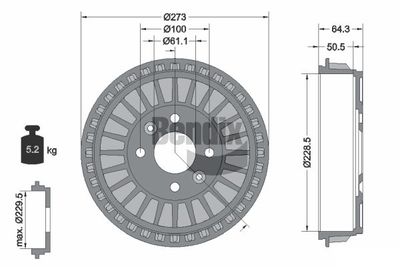 BDM1161 BENDIX Braking Тормозной барабан