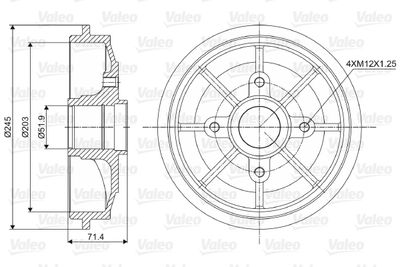 237016 VALEO Тормозной барабан