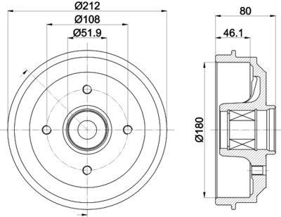 8DT355302811 HELLA Тормозной барабан