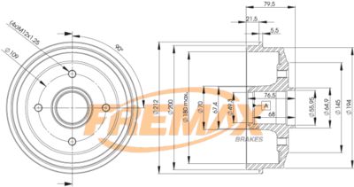 BD4727 FREMAX Тормозной барабан