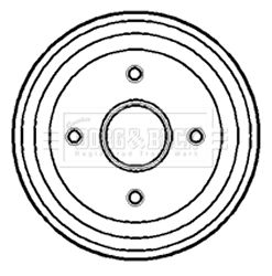 BBR7075 BORG & BECK Тормозной барабан