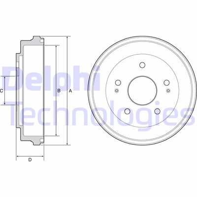 BF504 DELPHI Тормозной барабан