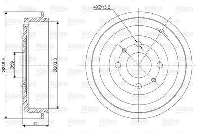 237021 VALEO Тормозной барабан