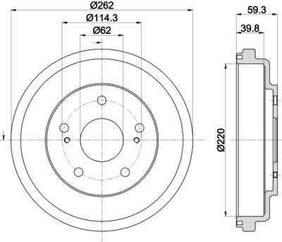 8DT355303241 HELLA Тормозной барабан