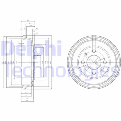 BF280 DELPHI Тормозной барабан