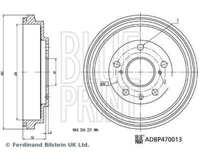 ADBP470013 BLUE PRINT Тормозной барабан