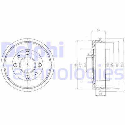 BF200 DELPHI Тормозной барабан