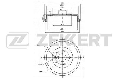 BS6180 ZEKKERT Тормозной барабан