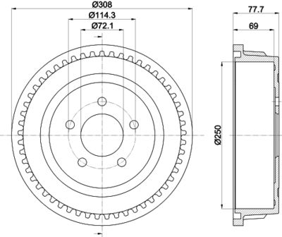 MBD185 MINTEX Тормозной барабан