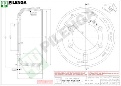 6050 PILENGA Тормозной барабан