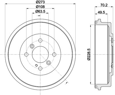 8DT355303001 HELLA PAGID Тормозной барабан