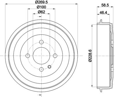 MBD018 MINTEX Тормозной барабан