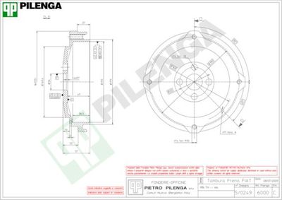 6000 PILENGA Тормозной барабан