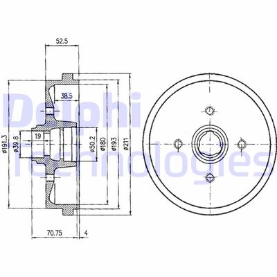 BF96 DELPHI Тормозной барабан