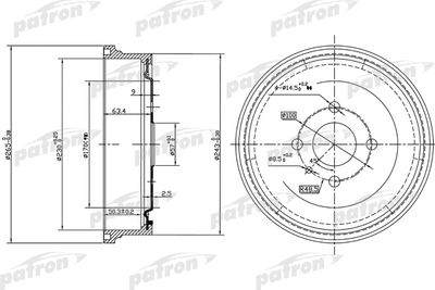 PDR1551 PATRON Тормозной барабан