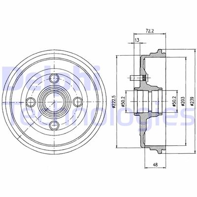 BF230 DELPHI Тормозной барабан