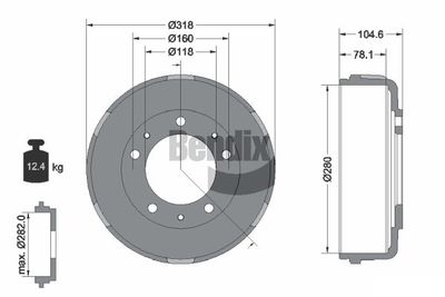 BDM1062 BENDIX Braking Тормозной барабан