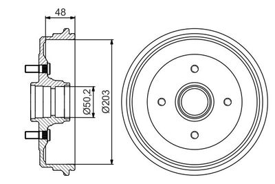 0986477258 BOSCH Тормозной барабан