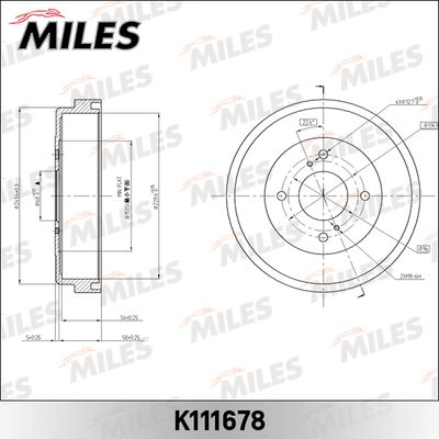 K111678 MILES Тормозной барабан