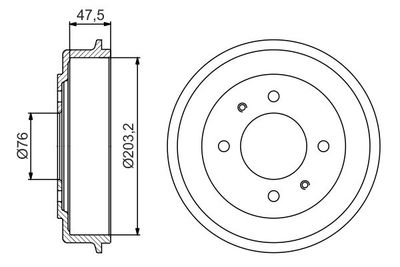 0986477180 BOSCH Тормозной барабан