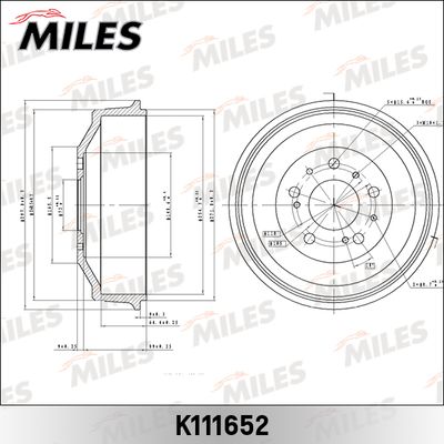 K111652 MILES Тормозной барабан