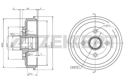 BS5170 ZEKKERT Тормозной барабан