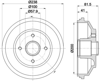 8DT355302931 HELLA Тормозной барабан