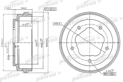 PDR1062 PATRON Тормозной барабан